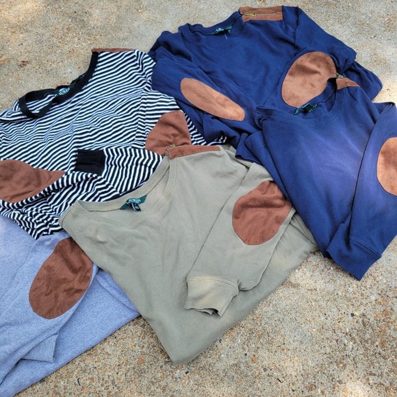 Lot of (5) Ralph Lauren Quarter Length Tops with Elbow Patches - Picture 3 of 4